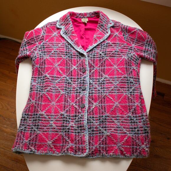 Sigrid Olsen Sport Pink and Blue Mid Length Lined Jacket Size Women's 1X - Picture 2 of 10